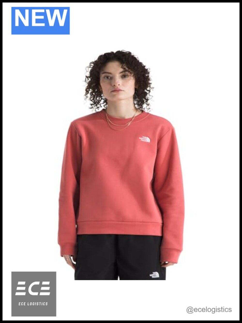 North Face Crewneck Sweatshirt Cotton Polyester Blend Womens Active Pullover